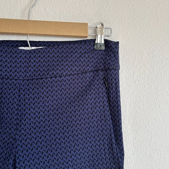 Margaret M Pants Blue Black Chevron Mid Rise Slimming Ankle Stretch - Picture 2 of 9